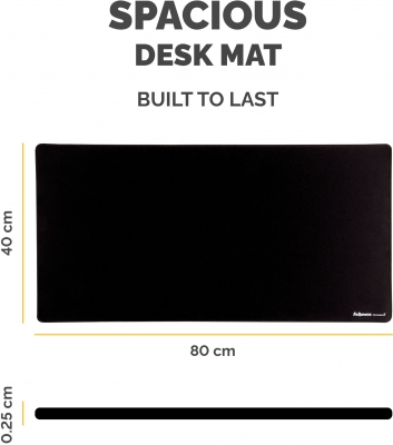 Mousepad birou Fellowes, breyta microban, negru